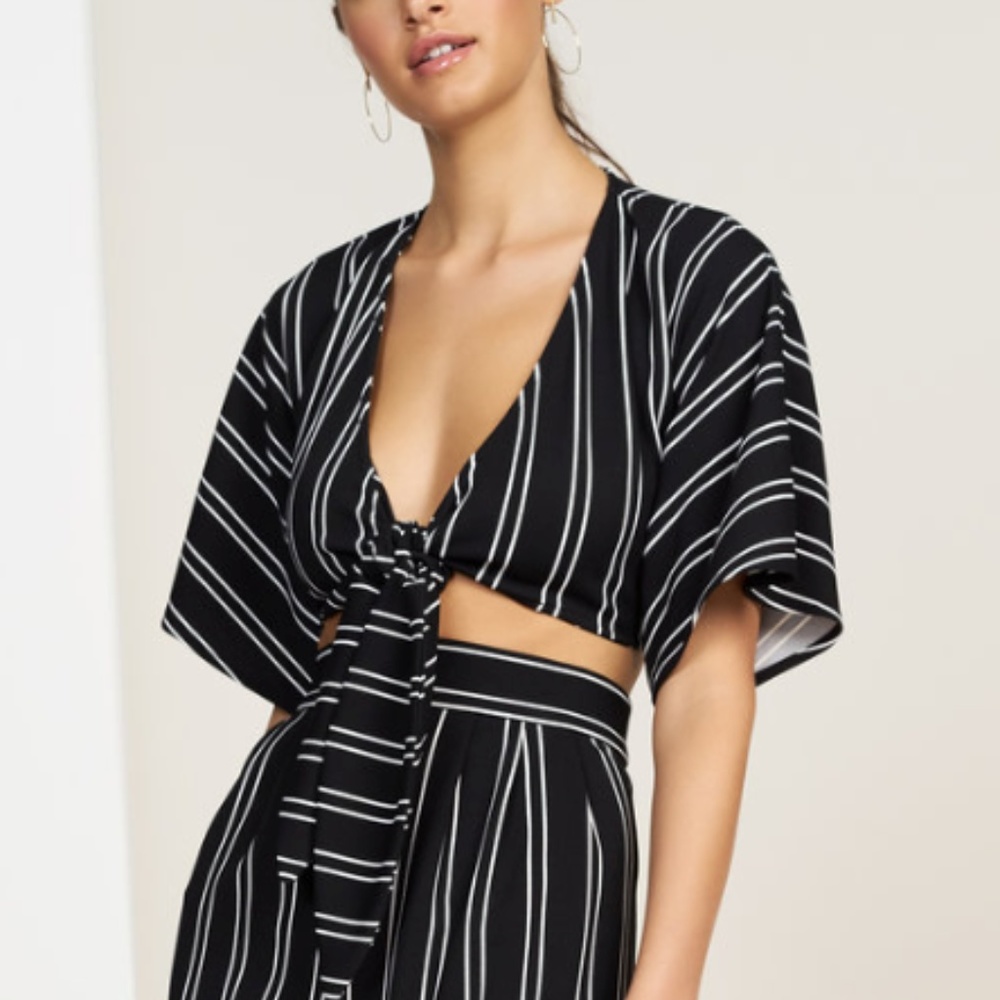 NWT Hutch June Top Tie Front Striped Small